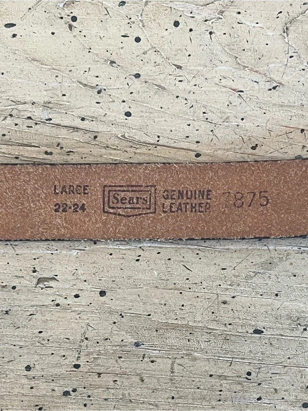 ❤️VTG 70s Sears Kids Red Leather Tooled Belt Chambers Horse Buckle Large 22-24